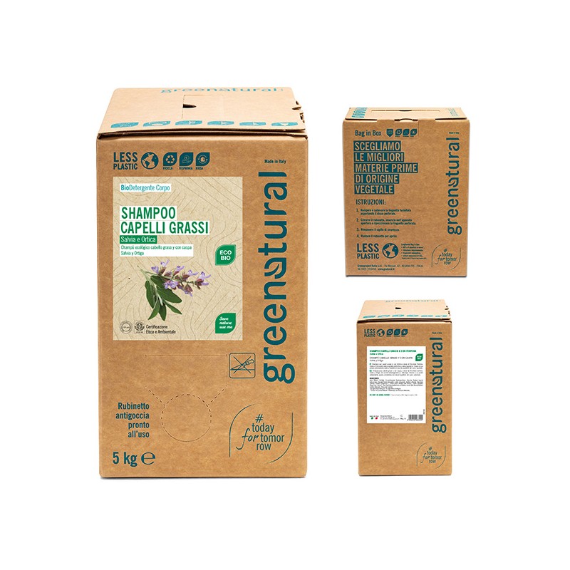 CHAMPÚ ANTICASPA Salvia y Ortiga - BAG IN BOX 5 kg