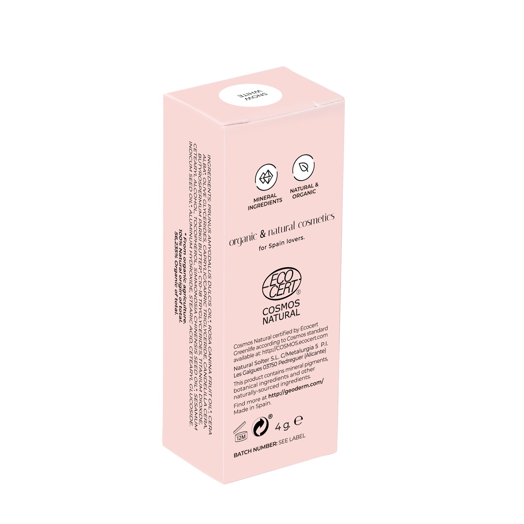 LIPSTICK SNOW WHITE/SIN COLOR SPF30 4GR - Imagen 5