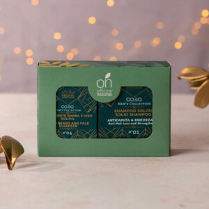 Kit Regalo Hombres. Limpiador Cara y Barba + Champú Anticaida Sólido · Officina Naturae
